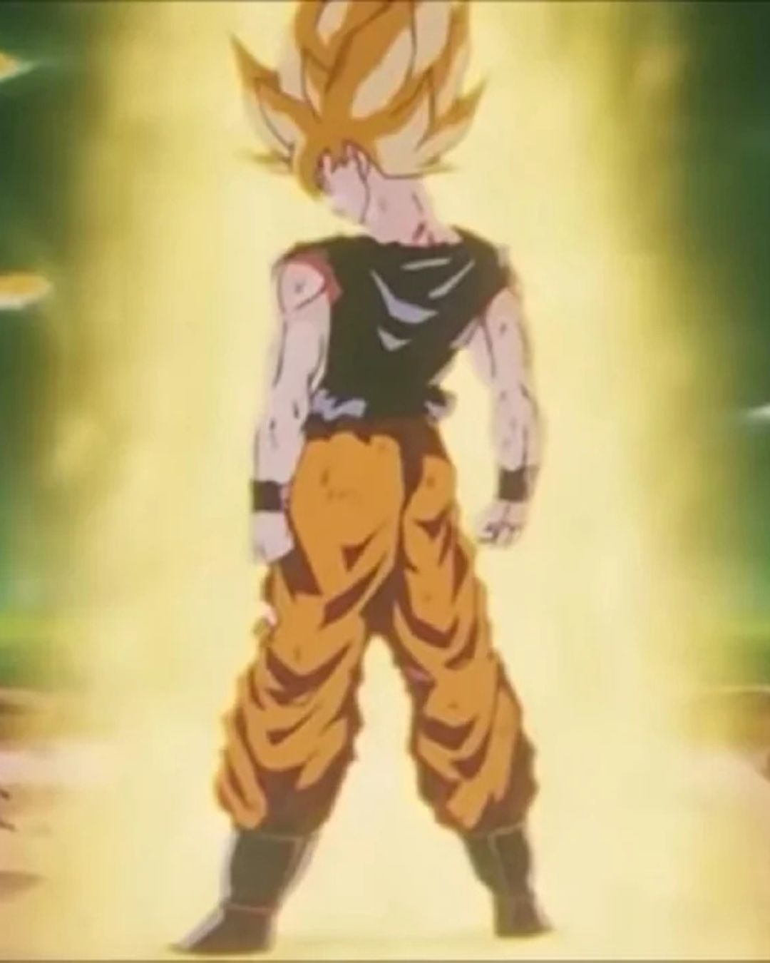 Goku Super Sayajin Saga Freeza de costas