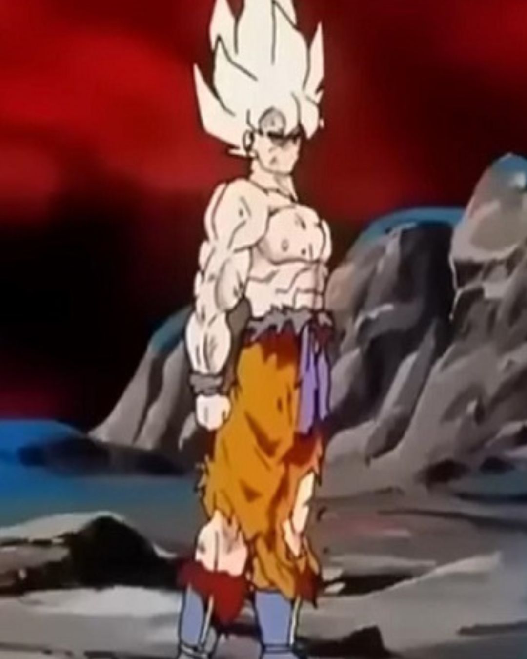 Goku Super Sayajin Saga Freeza de perfil